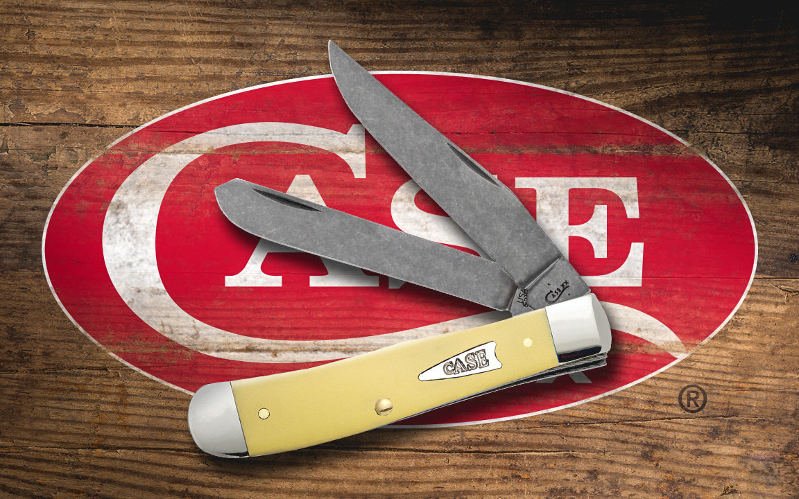 Case yellow-handled pocketknives now with Stonewash Chrome